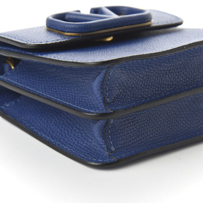 Valentino Garavani Grainy Calfskin VLogo Compact Wallet with Chain Blue 6 of 10