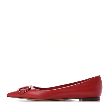 Valentino Garavani Nappa Vlogo Flats 38.5 Rouge Pur 1 of 10
