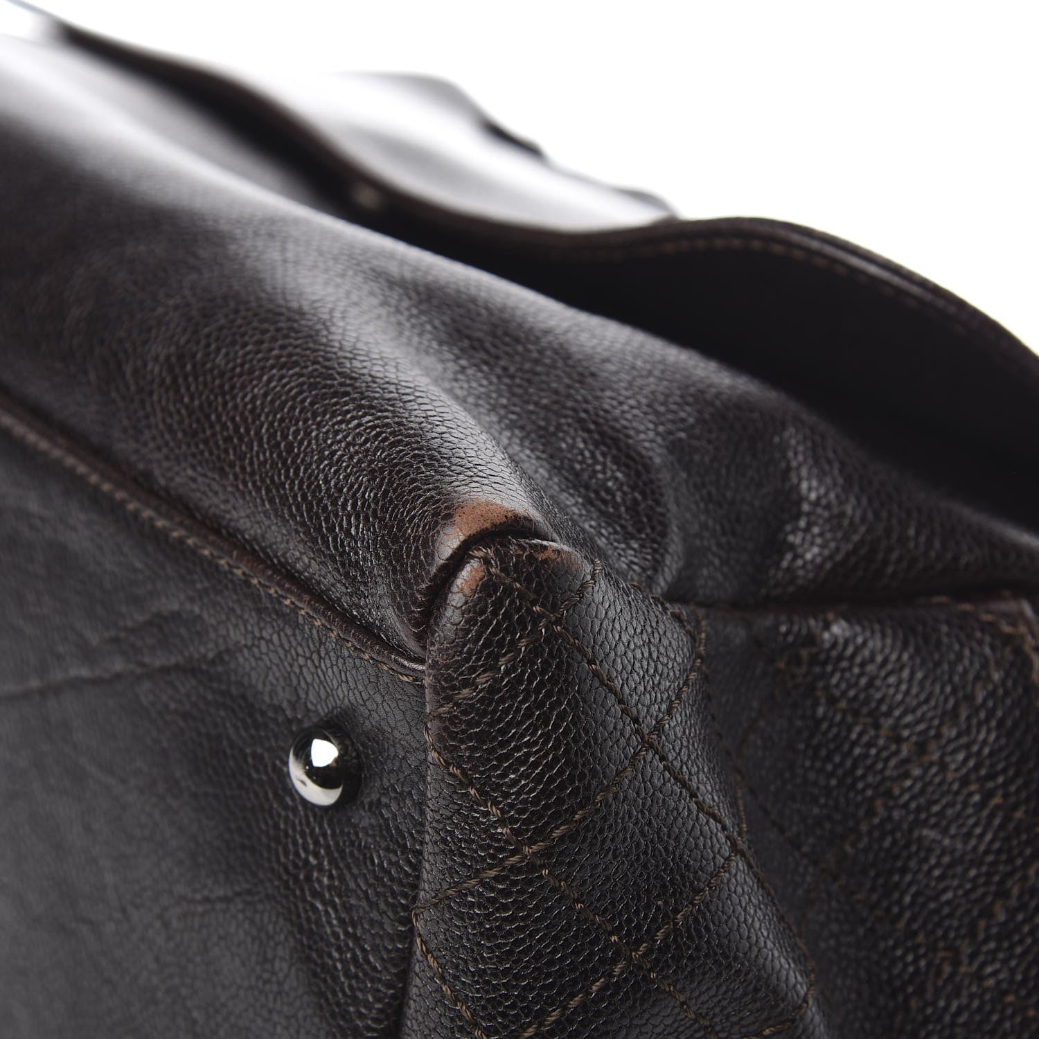 Chanel Glazed Caviar Pocket In The City Tote Brown 11 of 12
