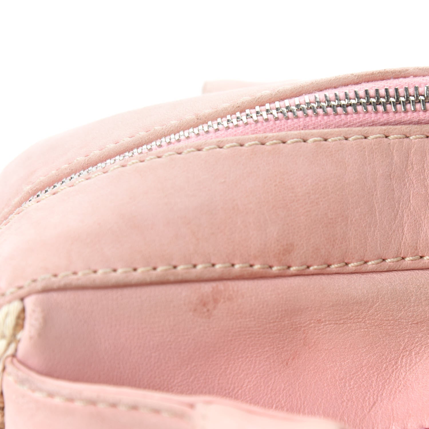 Chanel Canvas Woven Lambskin Lax Shoulder Bag Pink 9 of 14