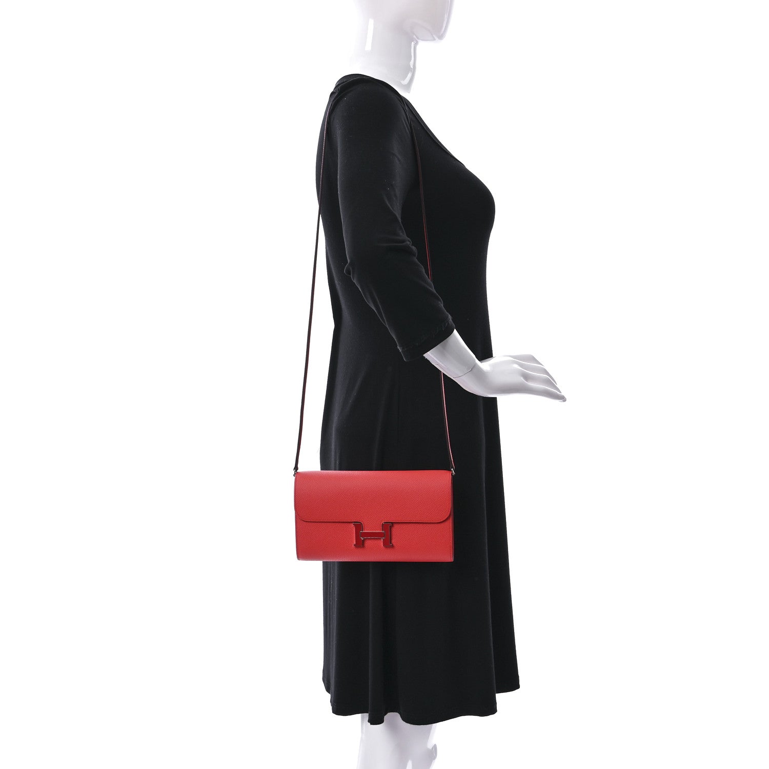 Hermes Epsom Enamel Constance Wallet To Go Rose Texas Rouge De Coeur 2 of 10