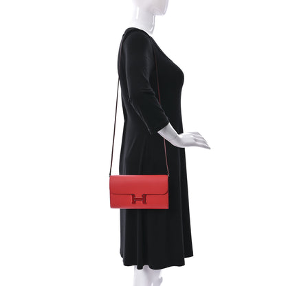 Hermes Epsom Enamel Constance Wallet To Go Rose Texas Rouge De Coeur 2 of 10