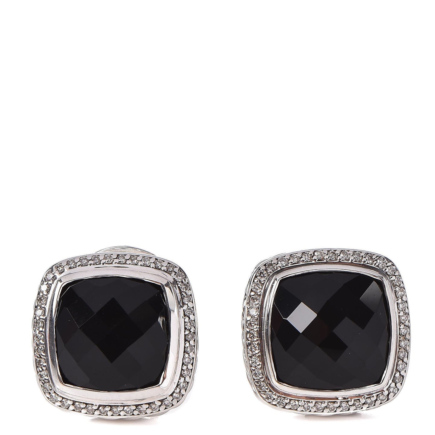 Sterling Silver Diamond Black Onyx 14mm Albion Earrings