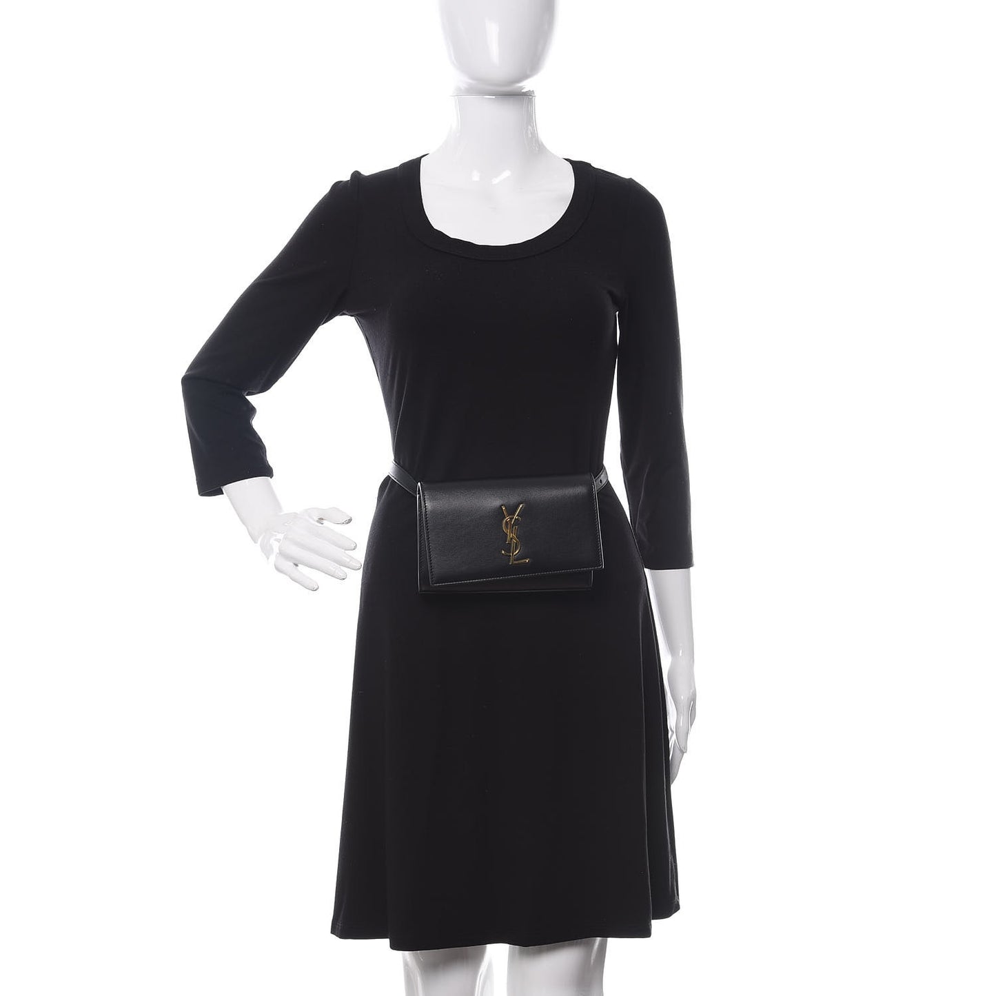 Smooth Calfskin Monogram Kate Belt Bag Black
