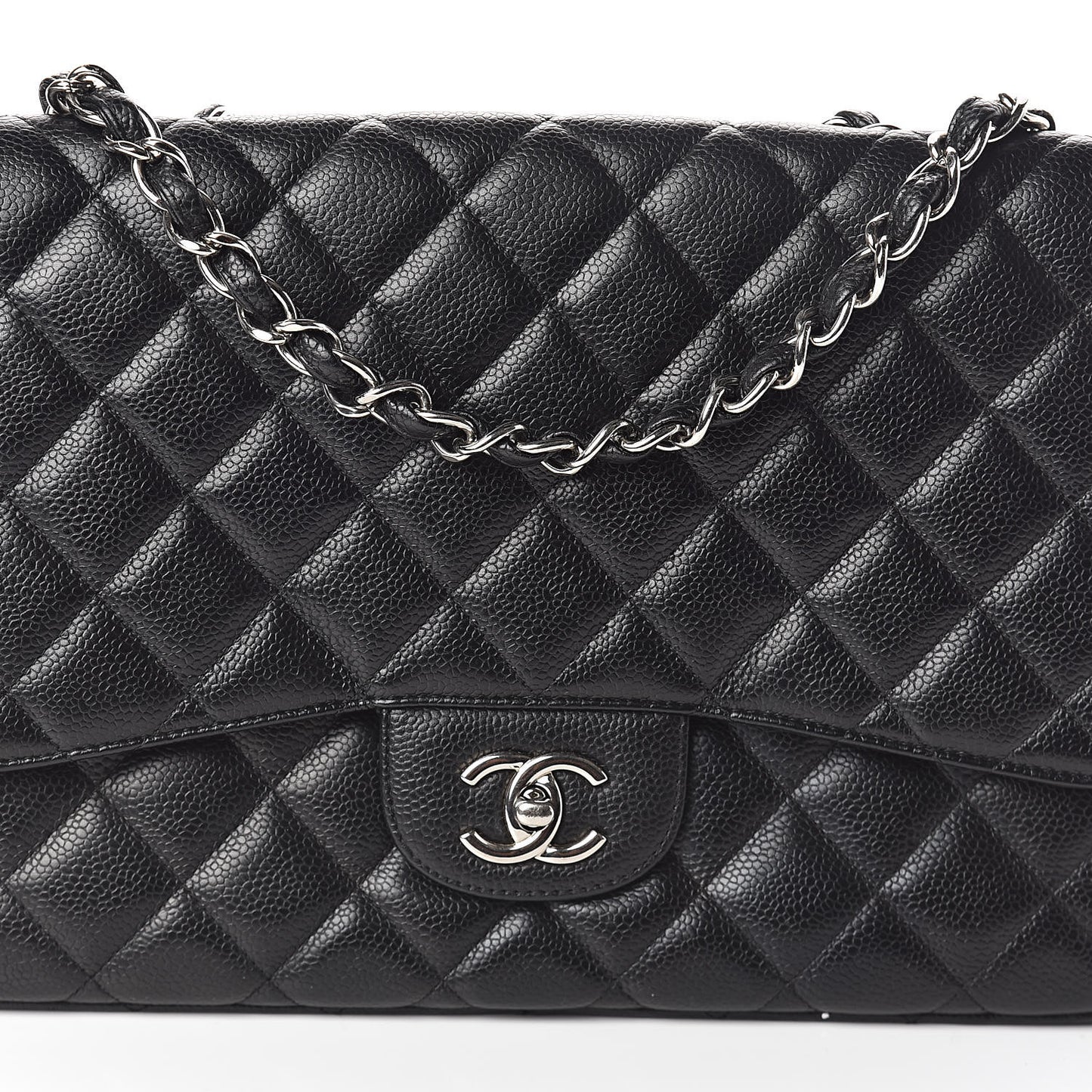 Caviar Quilted Jumbo Single Flap Black