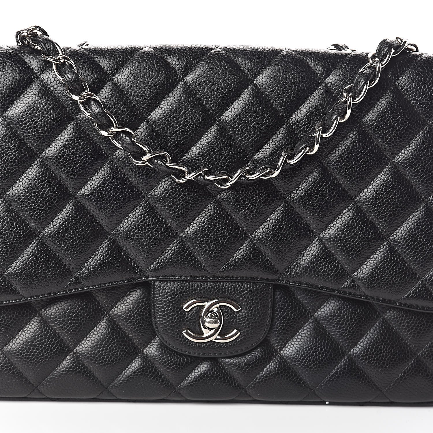 Chanel Caviar Quilted Jumbo Single Flap Black 8 of 10