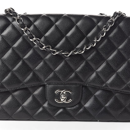 Chanel Caviar Quilted Jumbo Single Flap Black 8 of 10