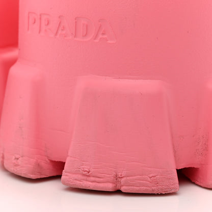 Prada Foam Rubber Metal Triangle Logo Monolith 55mm Cage Sandals 40 Begonia 9 of 9