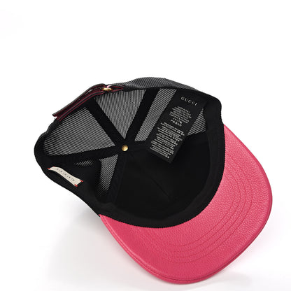 Gucci Cripto Calfskin Logo Baseball Hat L Fuxia Black 4 of 7