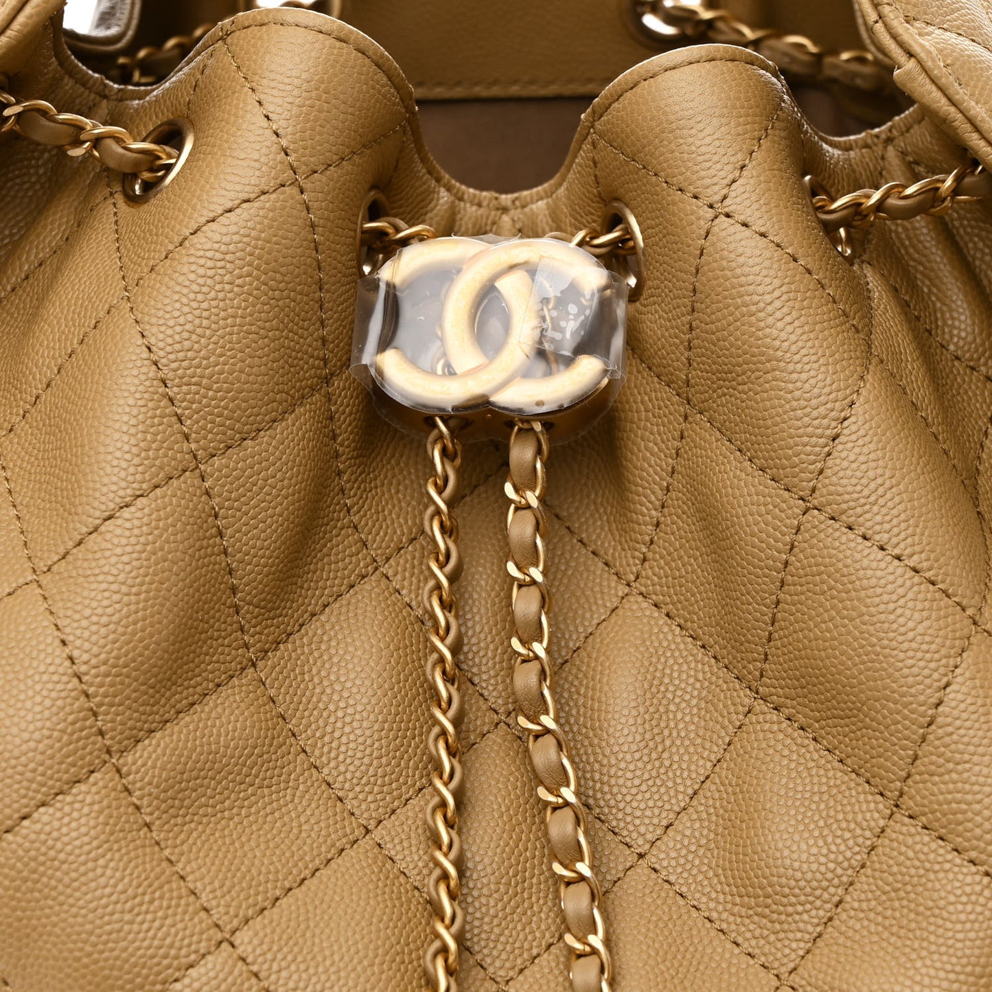 Caviar Quilted Medium Chanel 25 Handbag Dark Beige