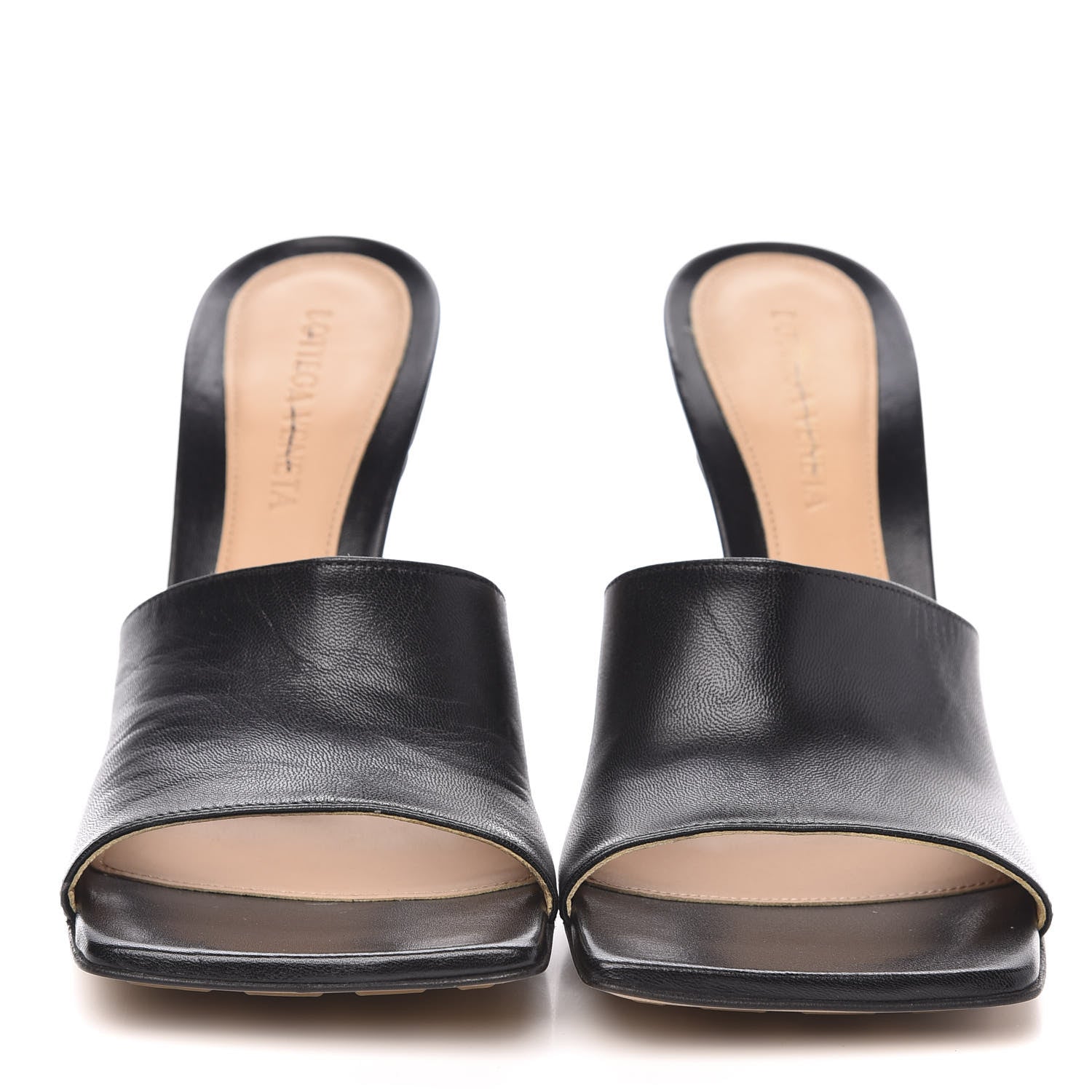 Bottega Veneta Lambskin Stretch Mule Sandals 38 Black 2 of 9