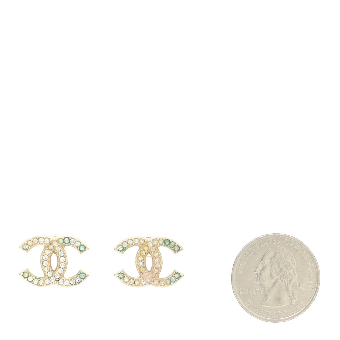 Crystal CC Earrings Gold