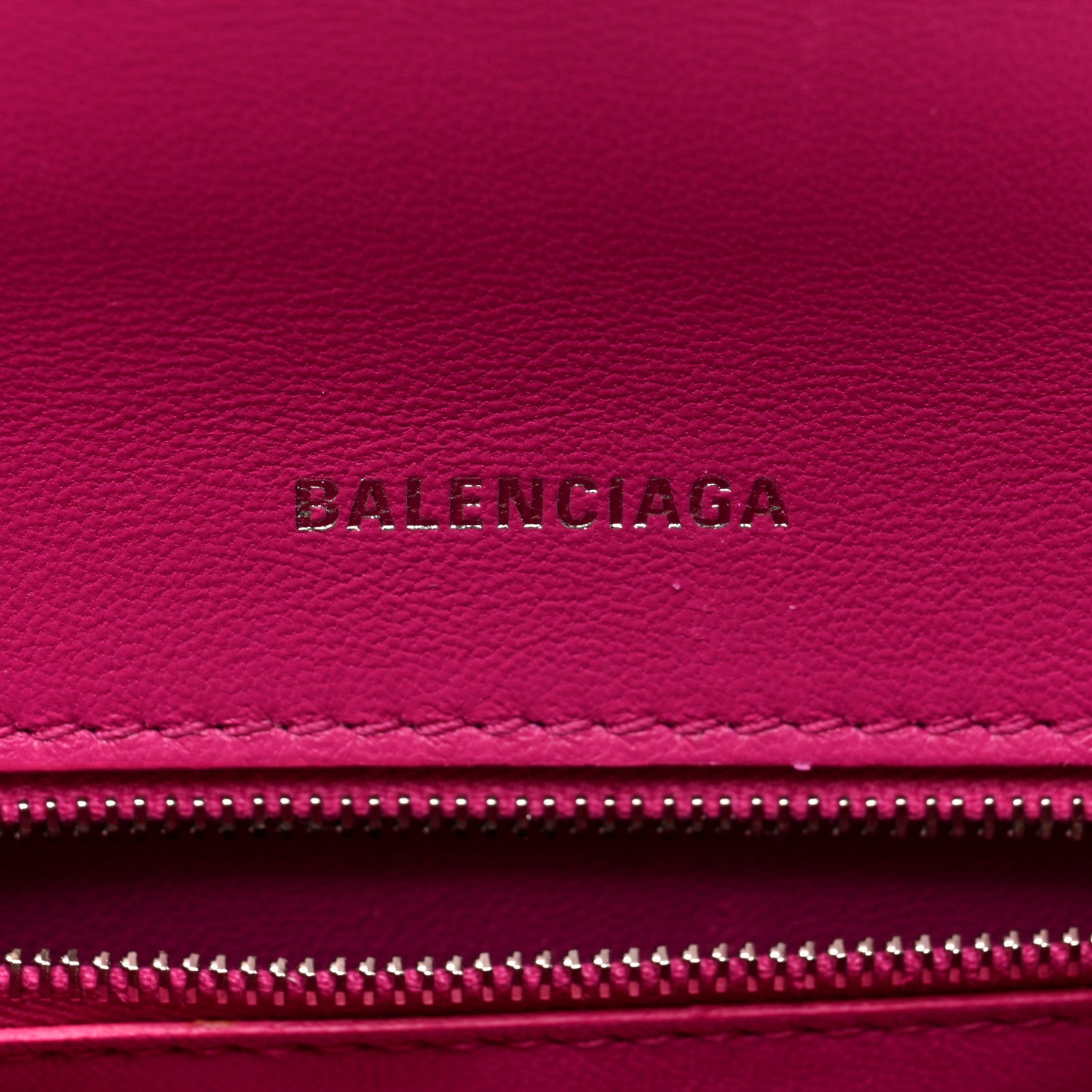 Balenciaga Grained Calfskin Tonal B Small Hourglass Top Handle Bag Acid Fuchsia 6 of 10