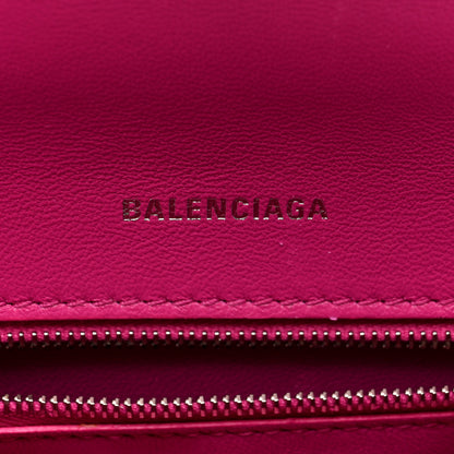 Balenciaga Grained Calfskin Tonal B Small Hourglass Top Handle Bag Acid Fuchsia 6 of 10