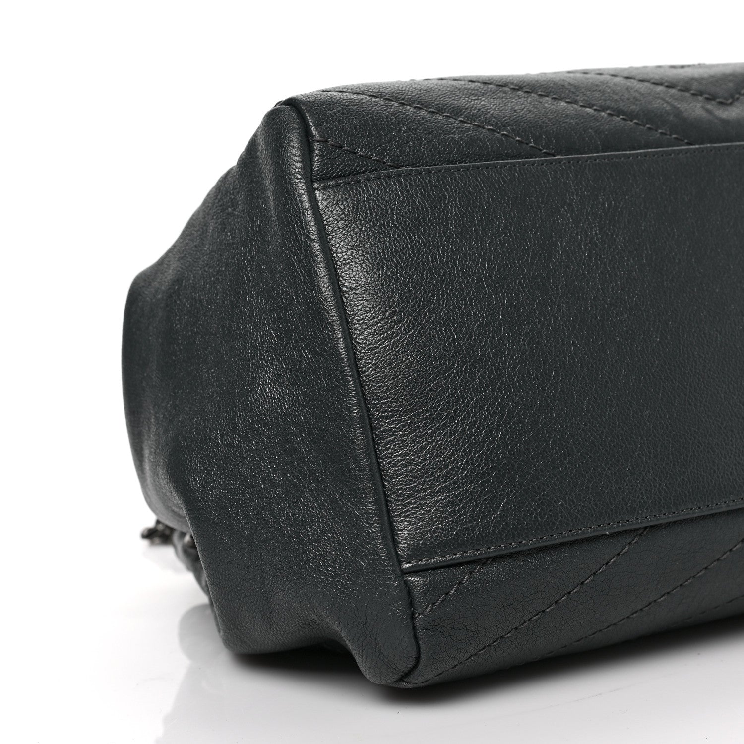 Saint Laurent Vintage Lambskin Chevron Monogram Medium Nolita Dark Smog 7 of 8