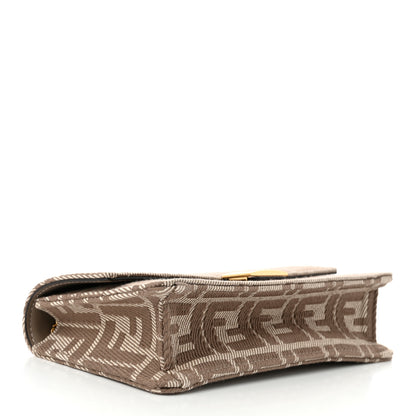 Fendi Jacquard Denim Effect FF 1974 Wallet On Chain White Dove 4 of 10