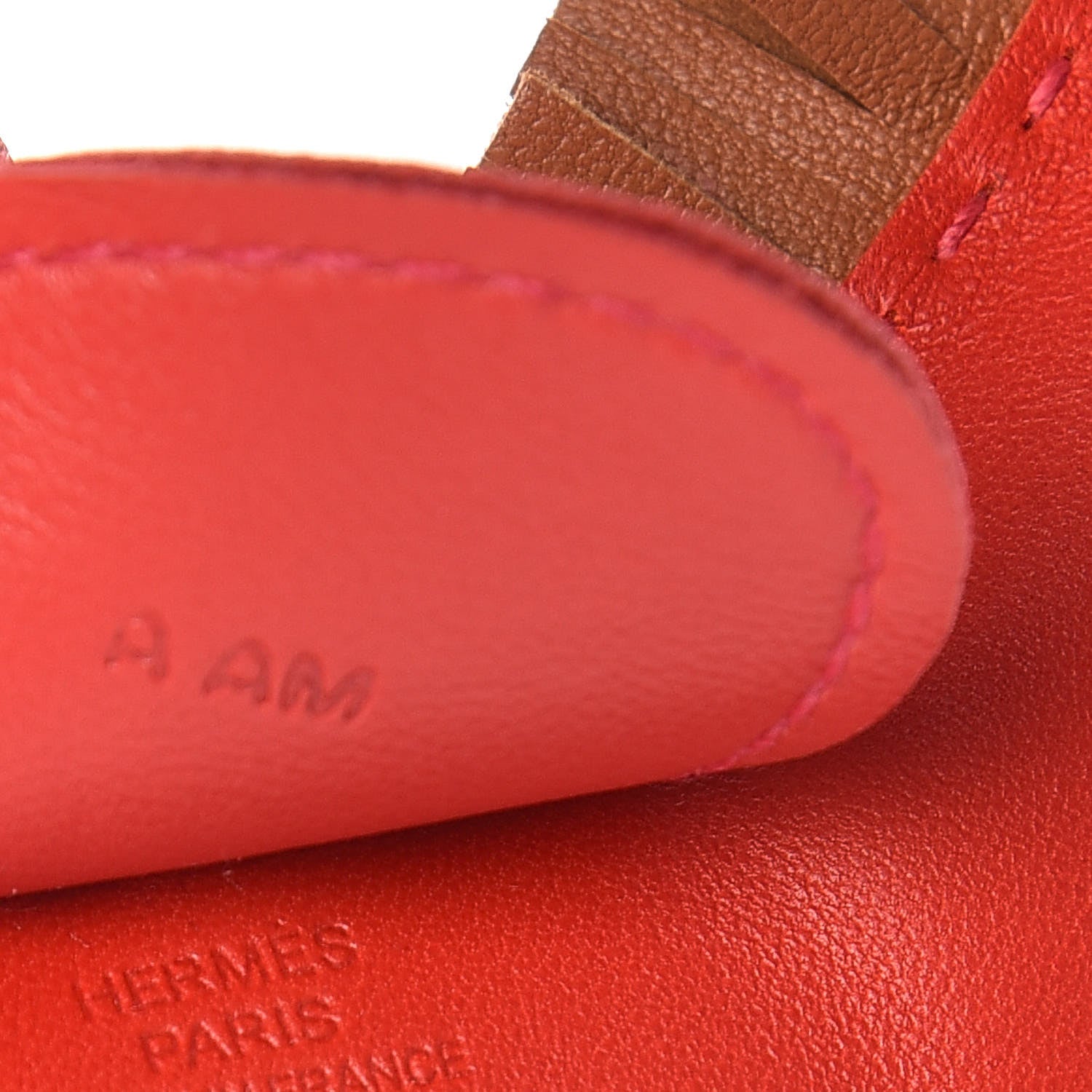 Hermes Milo Lambskin Grigri Rodeo Horse Bag Charm GM Rouge Indien Gold Bougainvillea 4 of 5