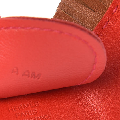 Hermes Milo Lambskin Grigri Rodeo Horse Bag Charm GM Rouge Indien Gold Bougainvillea 4 of 5