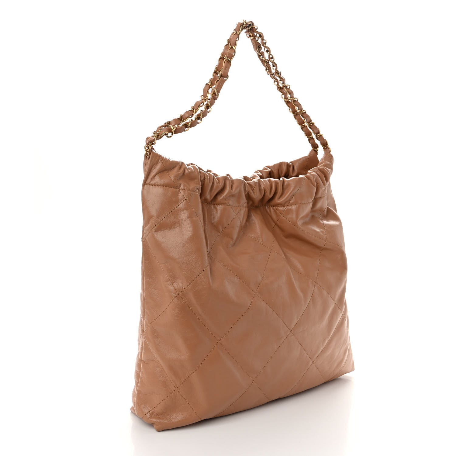 Chanel Shiny Calfskin Quilted Chanel 22 Camel 4 of 11