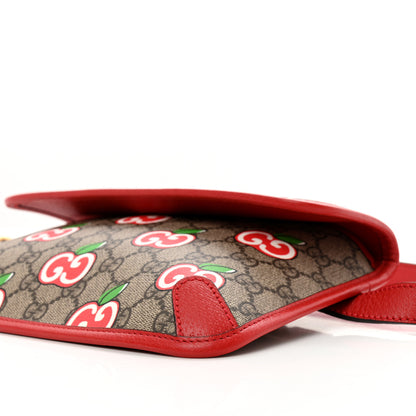 Gucci GG Supreme Monogram Apple Interlocking G Belt Bag Beige Multicolor Lobster Red 11 of 11