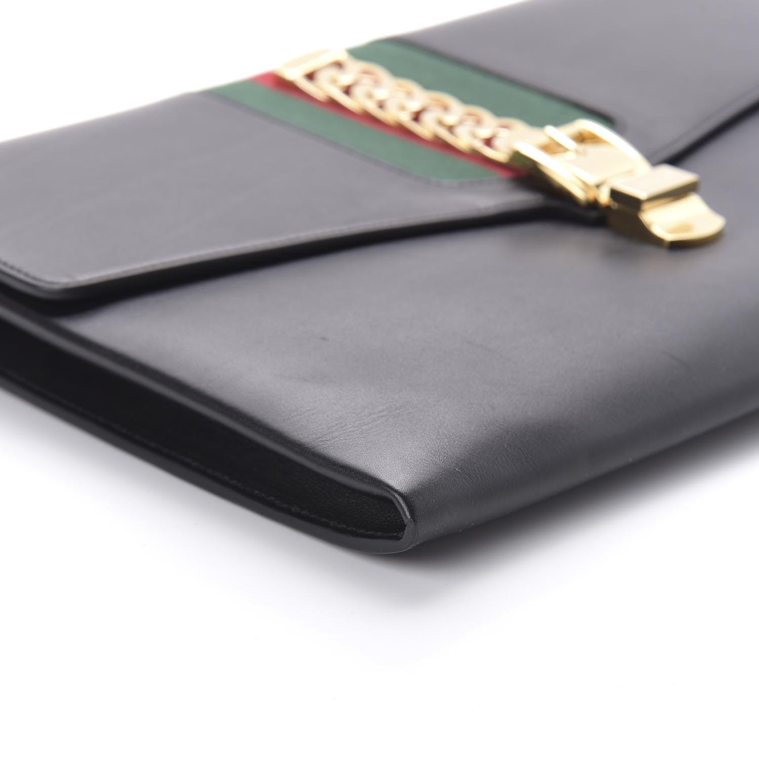 Gucci Calfskin Maxi Sylvie Clutch Black 6 of 10
