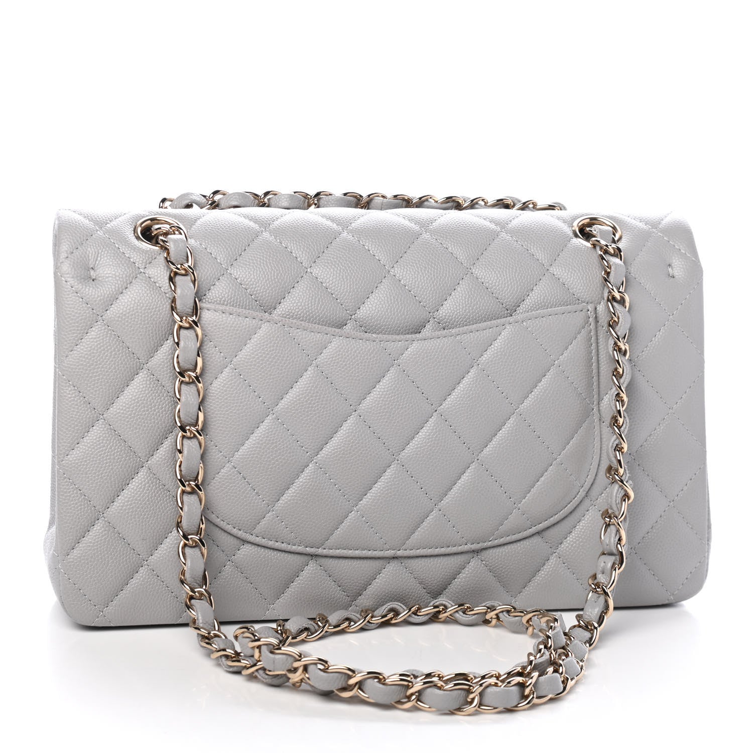 Chanel Caviar Quilted Medium Double Flap Grey 2 of 8