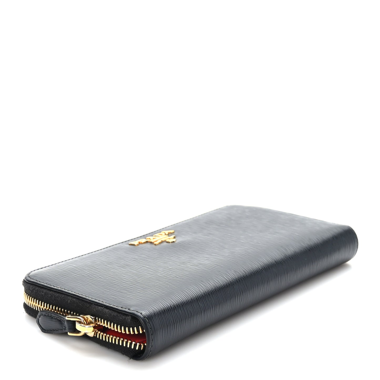 Vitello Move Bi-Color Zip Around Wallet Black Lacca
