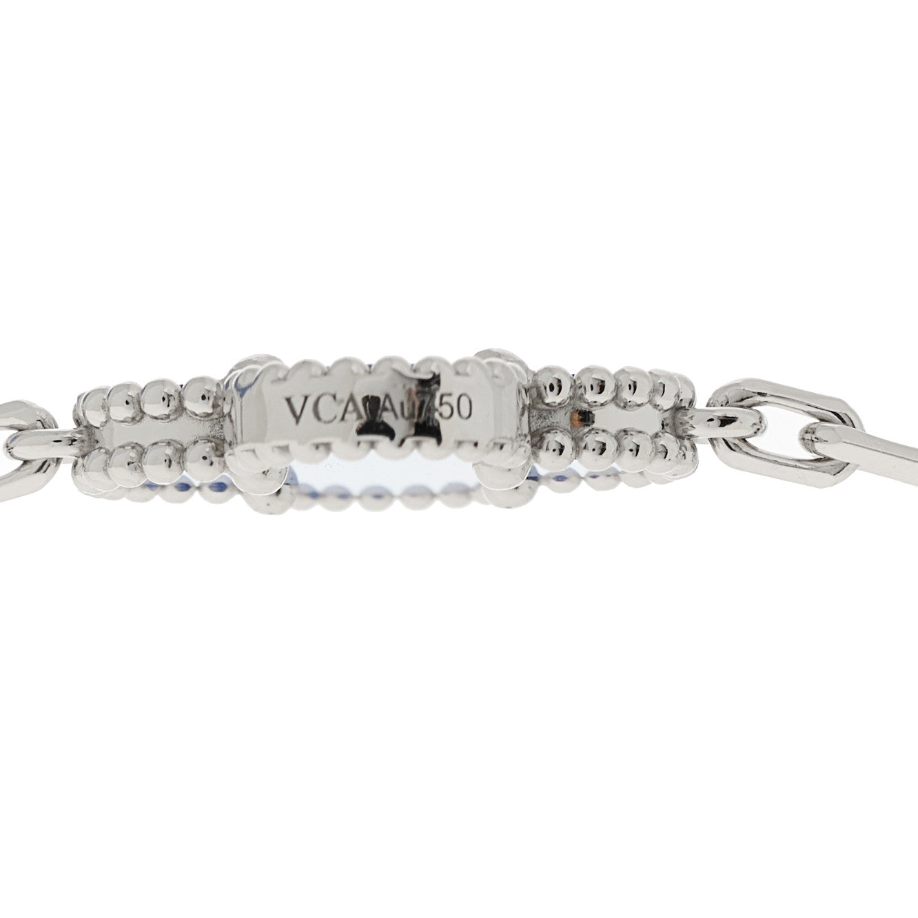 Van Cleef & Arpels 18K White Gold Blue Agate 10 Motifs Vintage Alhambra Necklace 4 of 6