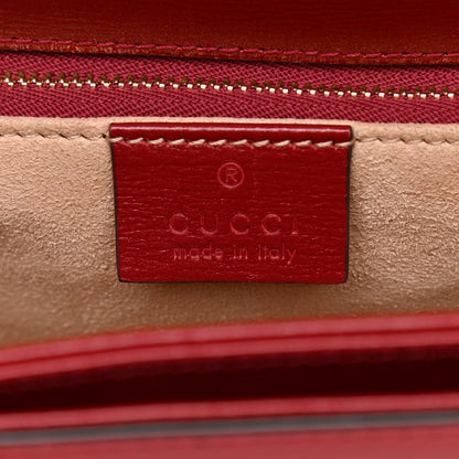 Gucci GG Supreme Monogram Azalea Calfskin Horsebit 1955 Shoulder Bag Beige Ebony New Cherry Red 7 of 15