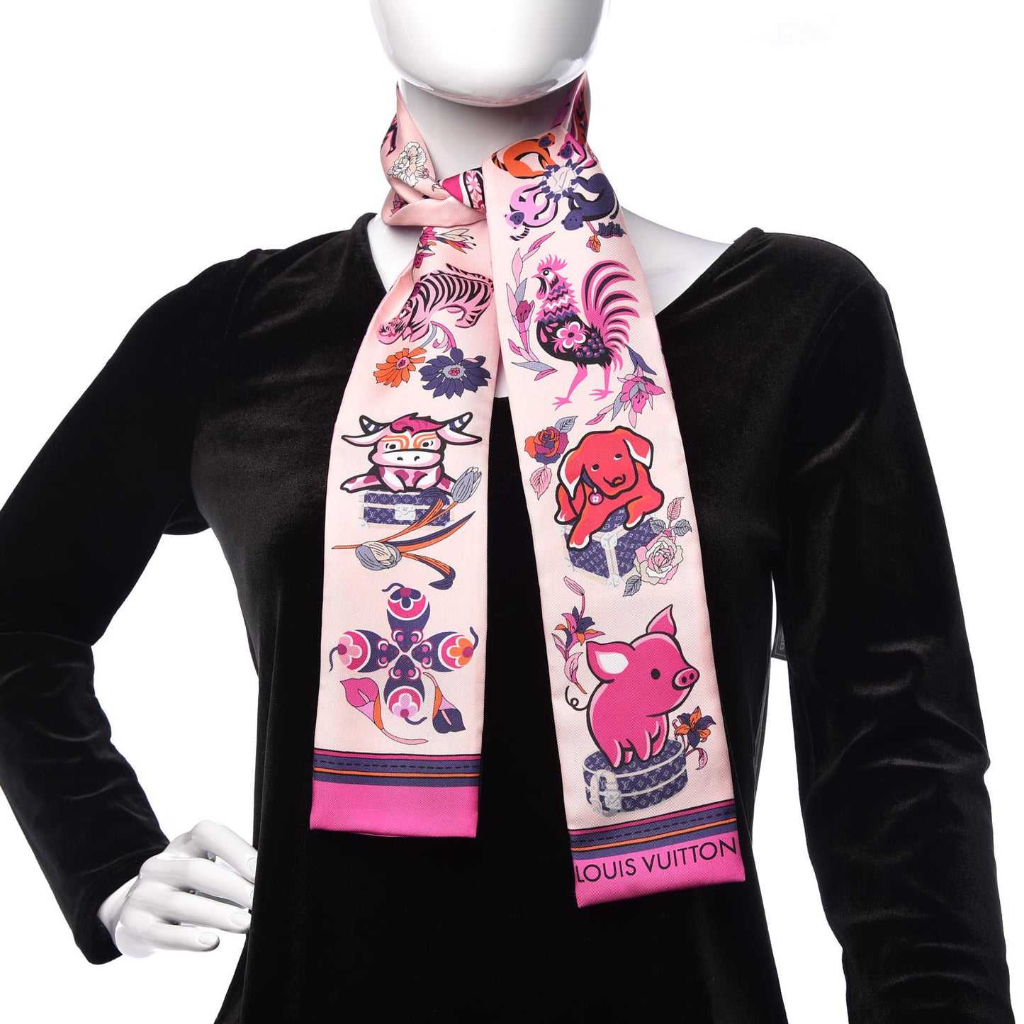 Silk Monogram Superstition Bandeau Rose
