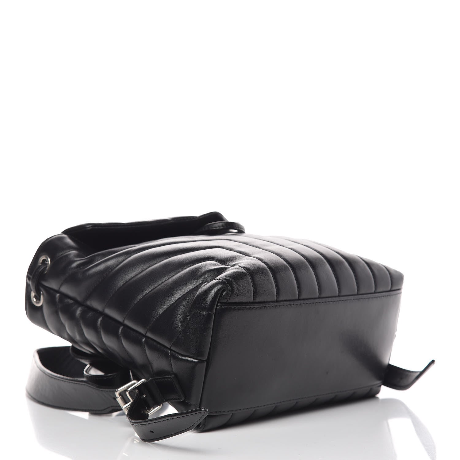Saint Laurent Calfskin Y Quilted Monogram Small Loulou Backpack Black 4 of 12