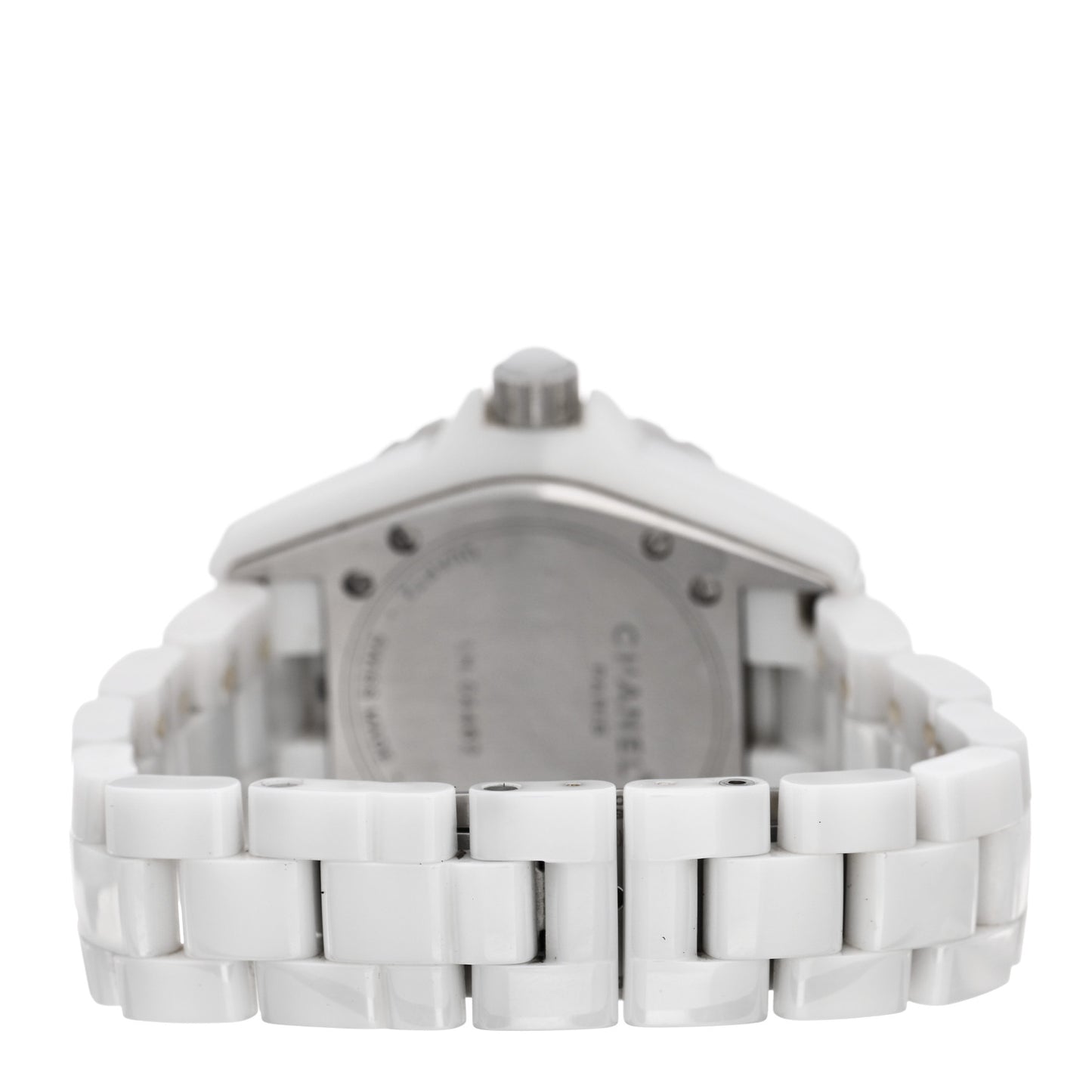 Stainless Steel Ceramic Diamond 33mm J12 Quartz Watch White