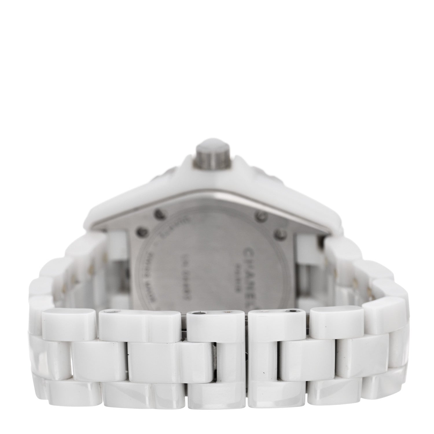 Chanel Stainless Steel Ceramic Diamond 33mm J12 Quartz Watch White 3 of 5