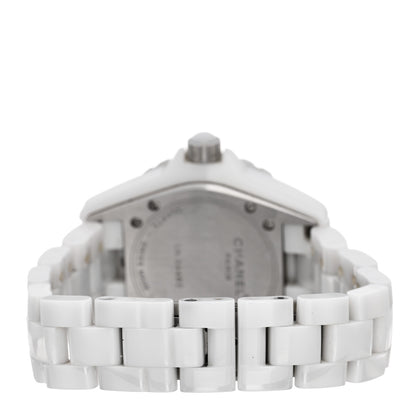Chanel Stainless Steel Ceramic Diamond 33mm J12 Quartz Watch White 3 of 5