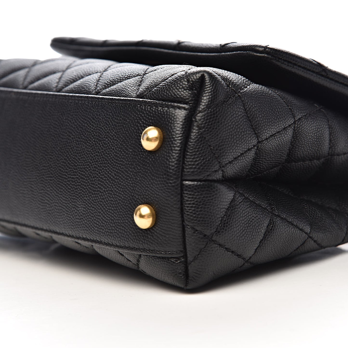 Caviar Quilted Mini Coco Handle Flap Black
