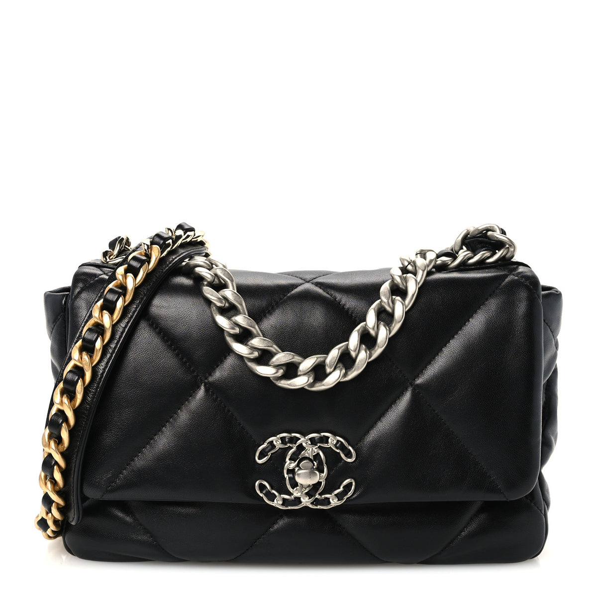 Chanel Lambskin Quilted Medium Chanel 19 Flap Black 1 of 10
