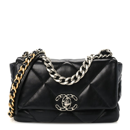 Chanel Lambskin Quilted Medium Chanel 19 Flap Black 1 of 10