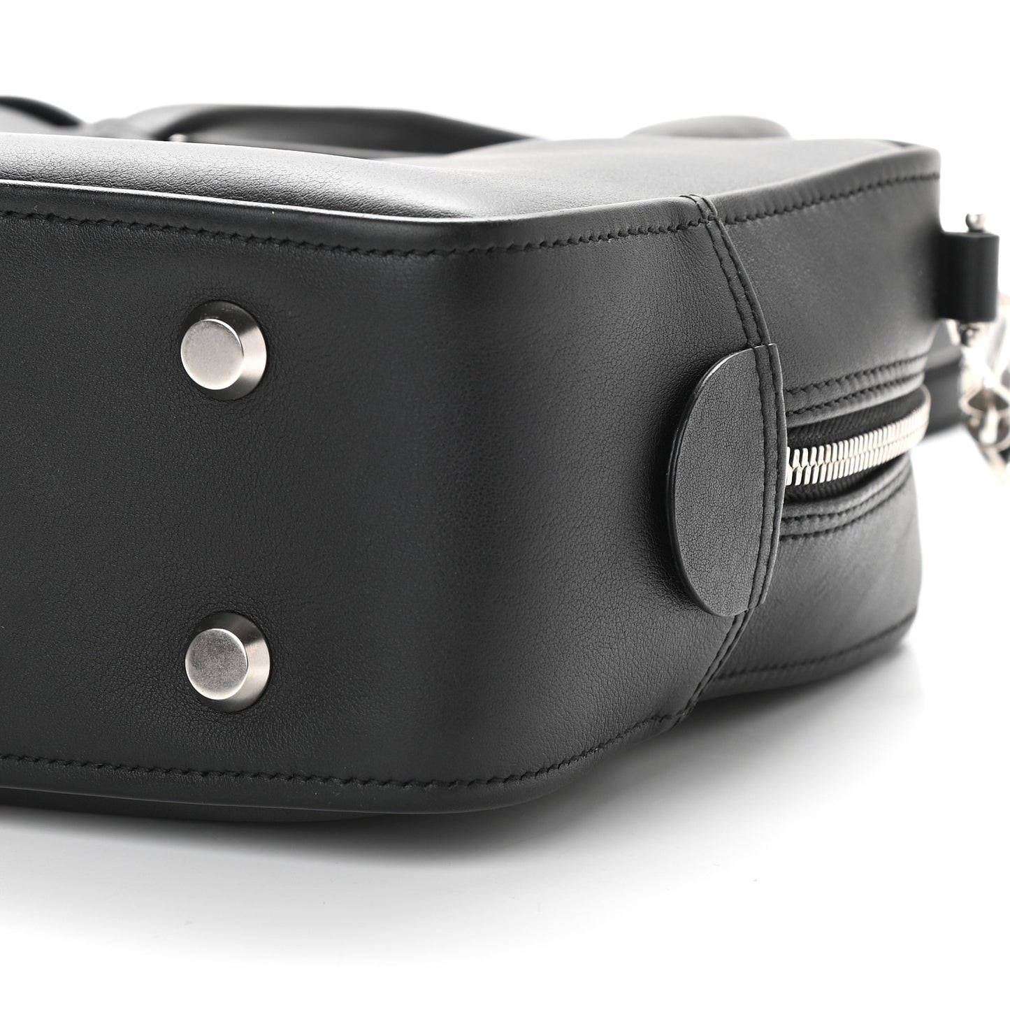 Shiny Day Calfskin XS Triangle Square Bag Black