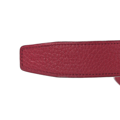 Hermes Togo Box 32mm Strie H Belt 85 Rubis Black 3 of 6