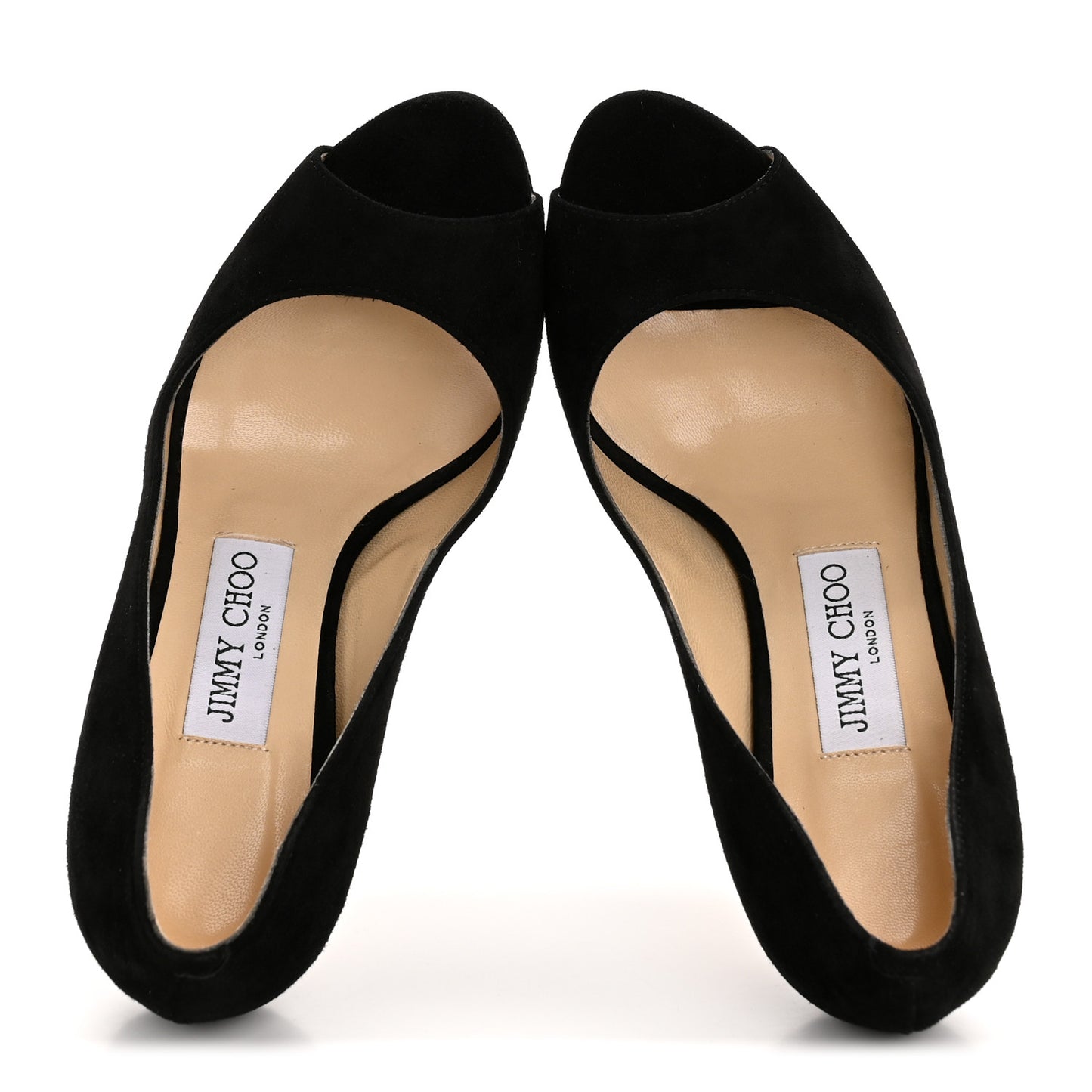 Suede Luna 110 Platform Peep Toe Pumps 35 Black