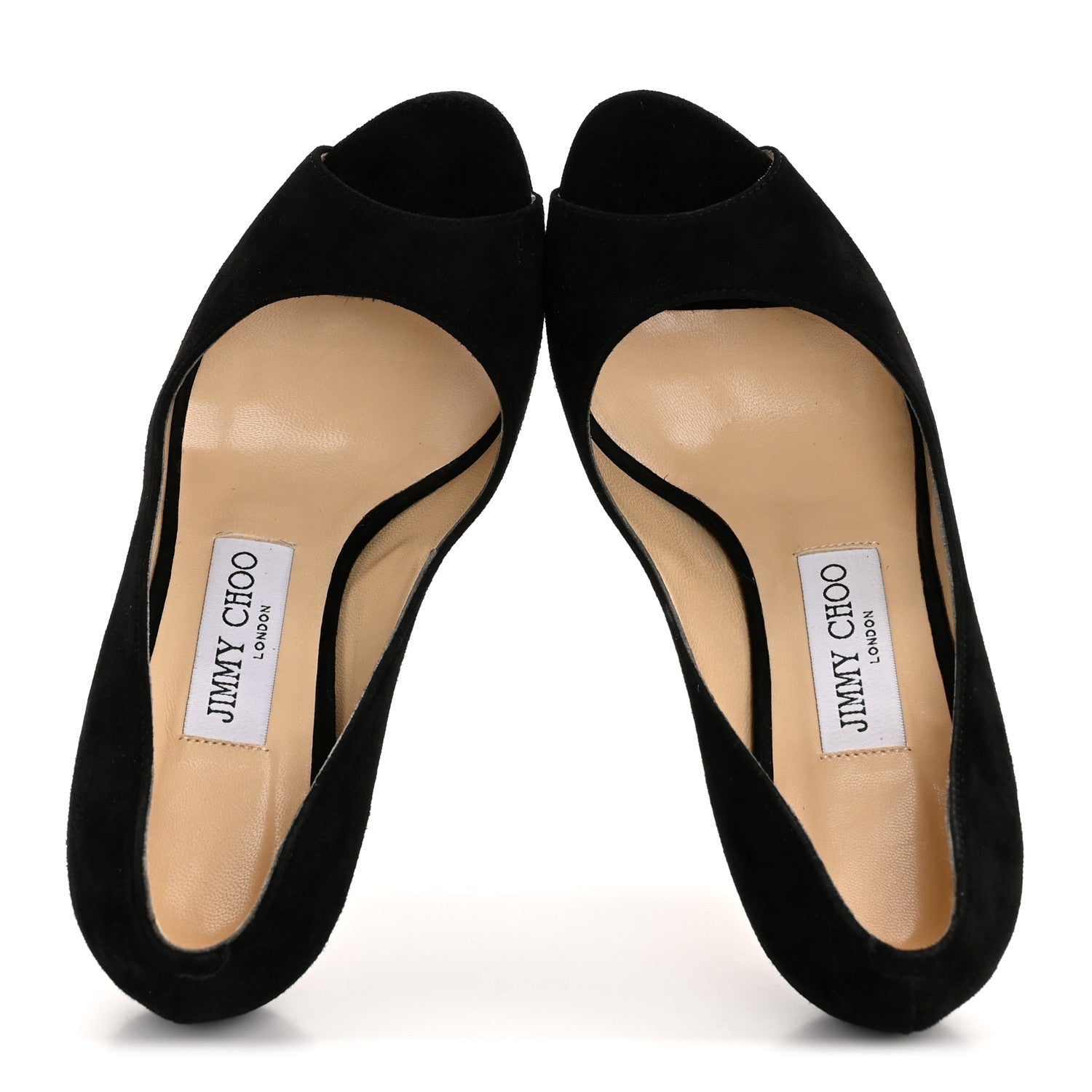 Jimmy Choo Suede Luna 110 Platform Peep Toe Pumps 35 Black 2 of 8