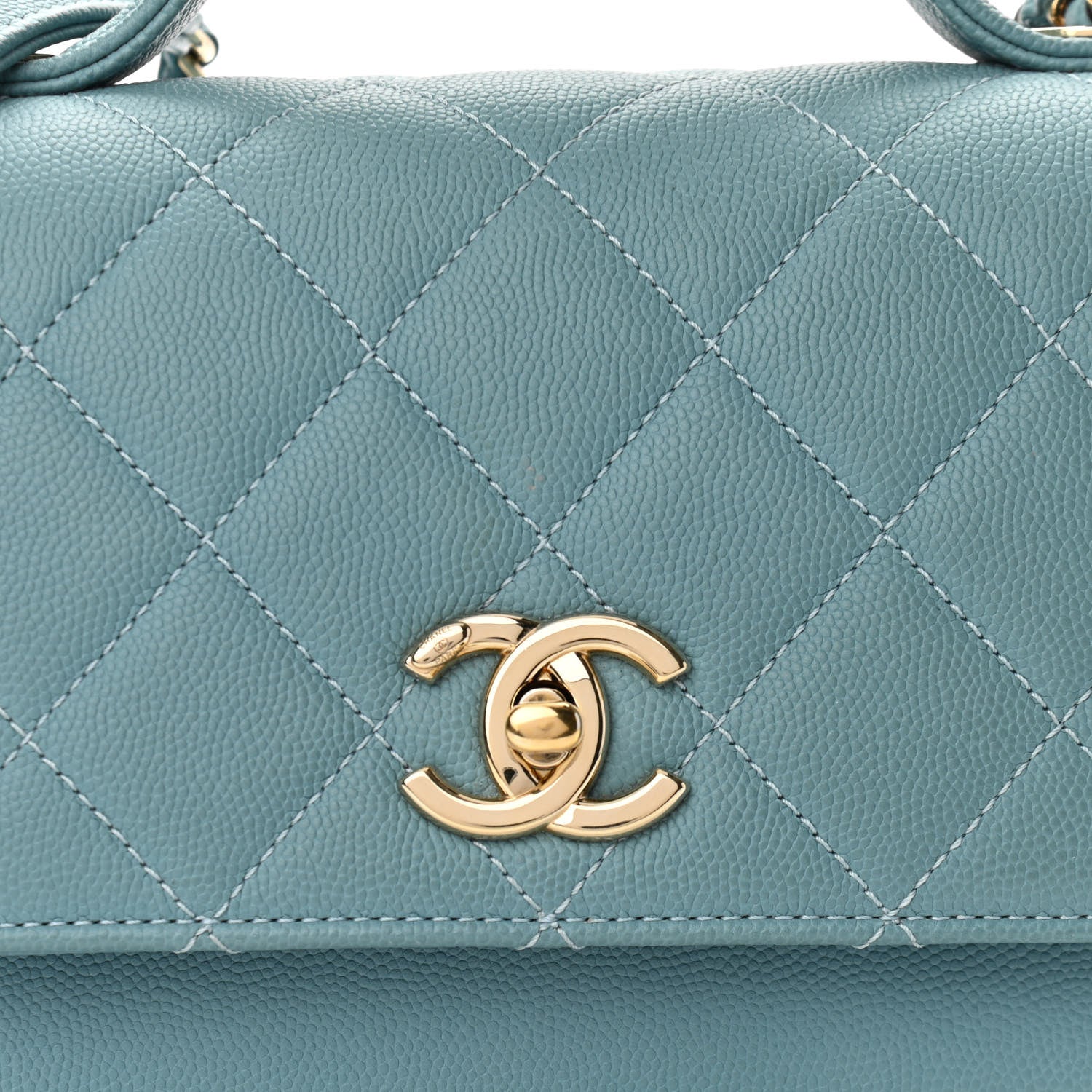 Chanel Caviar Quilted Mini Business Affinity Flap Light Blue 8 of 11