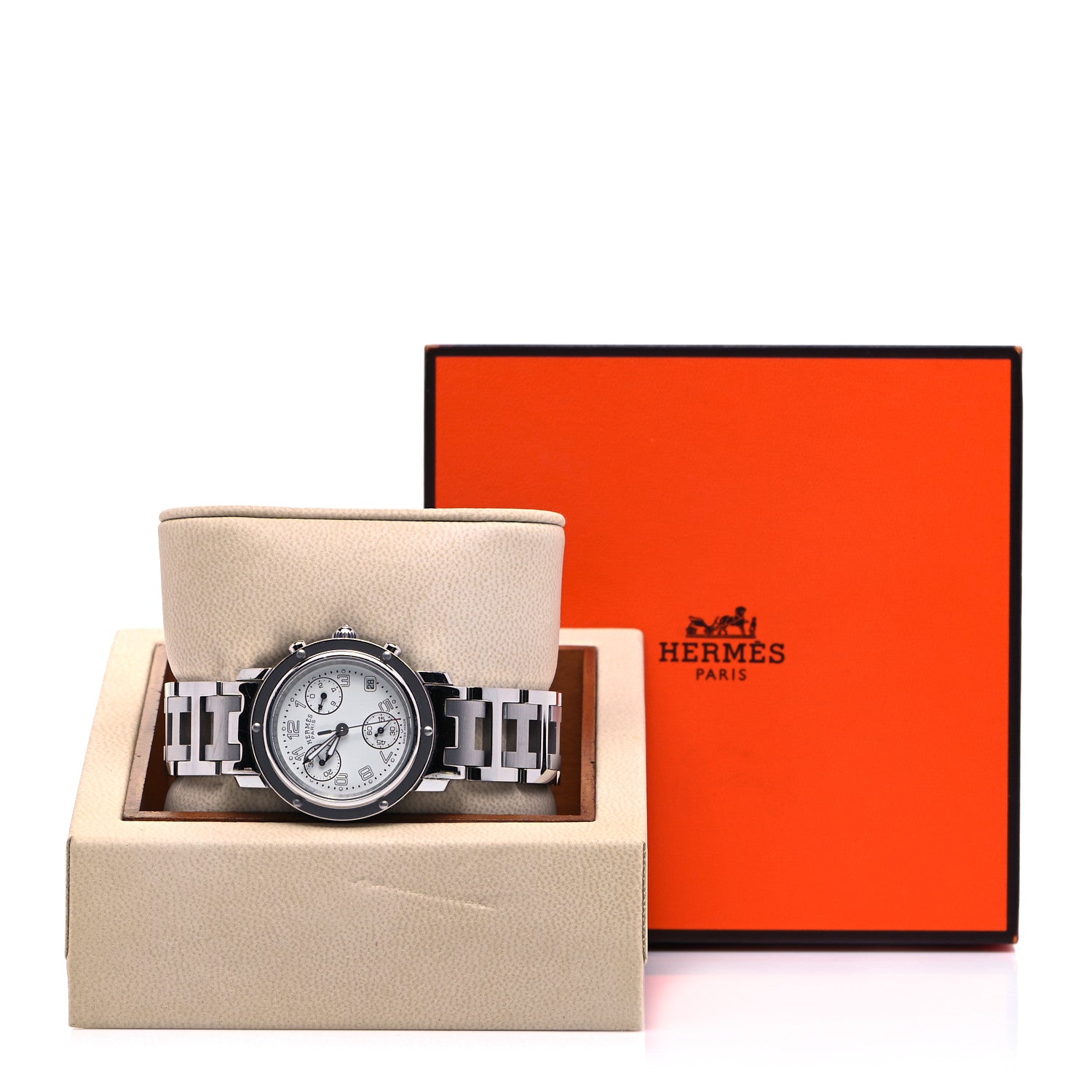 Hermes Stainless Steel 31mm Clipper Chronograph Quartz Watch 5 of 5
