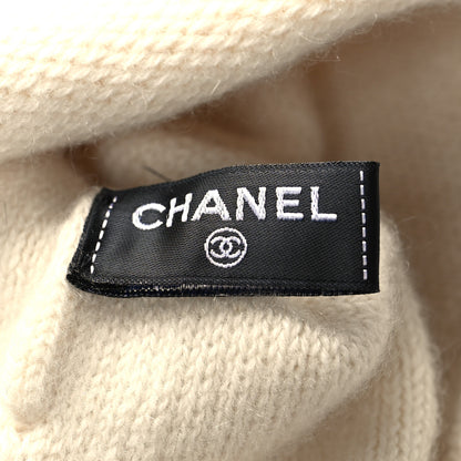 Chanel Cashmere CC Logo Beanie Hat White 4 of 4