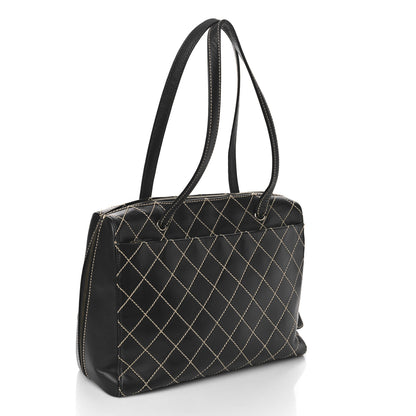 Chanel Calfskin Contrast Stitch Surpique Bowler Black 3 of 12