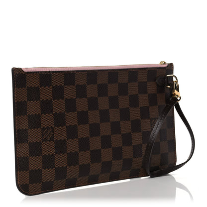 Louis Vuitton Damier Ebene Neverfull MM GM Pochette Rose Ballerine 3 of 10