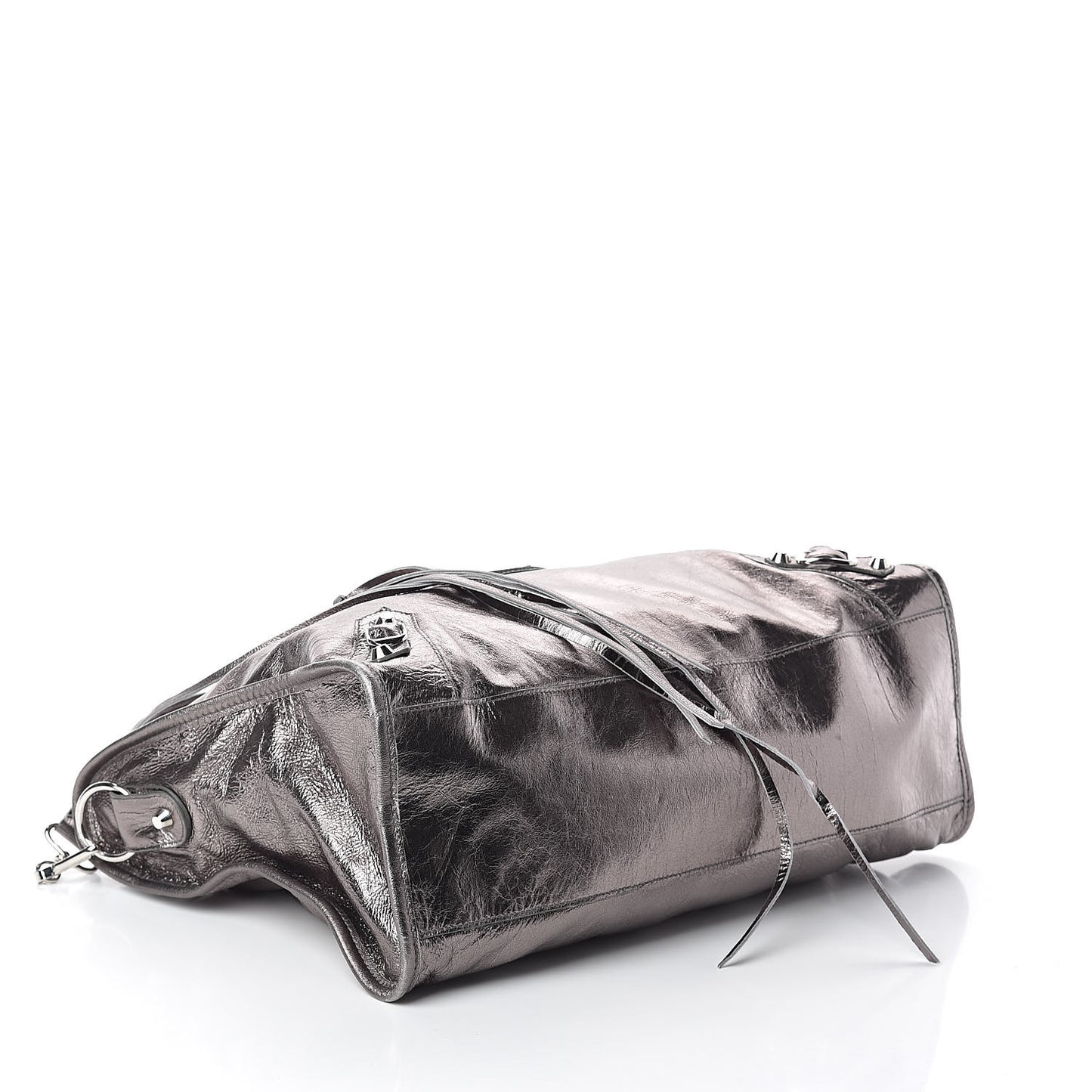 Metallic Agneau Classic Silver Hardware City Pewter