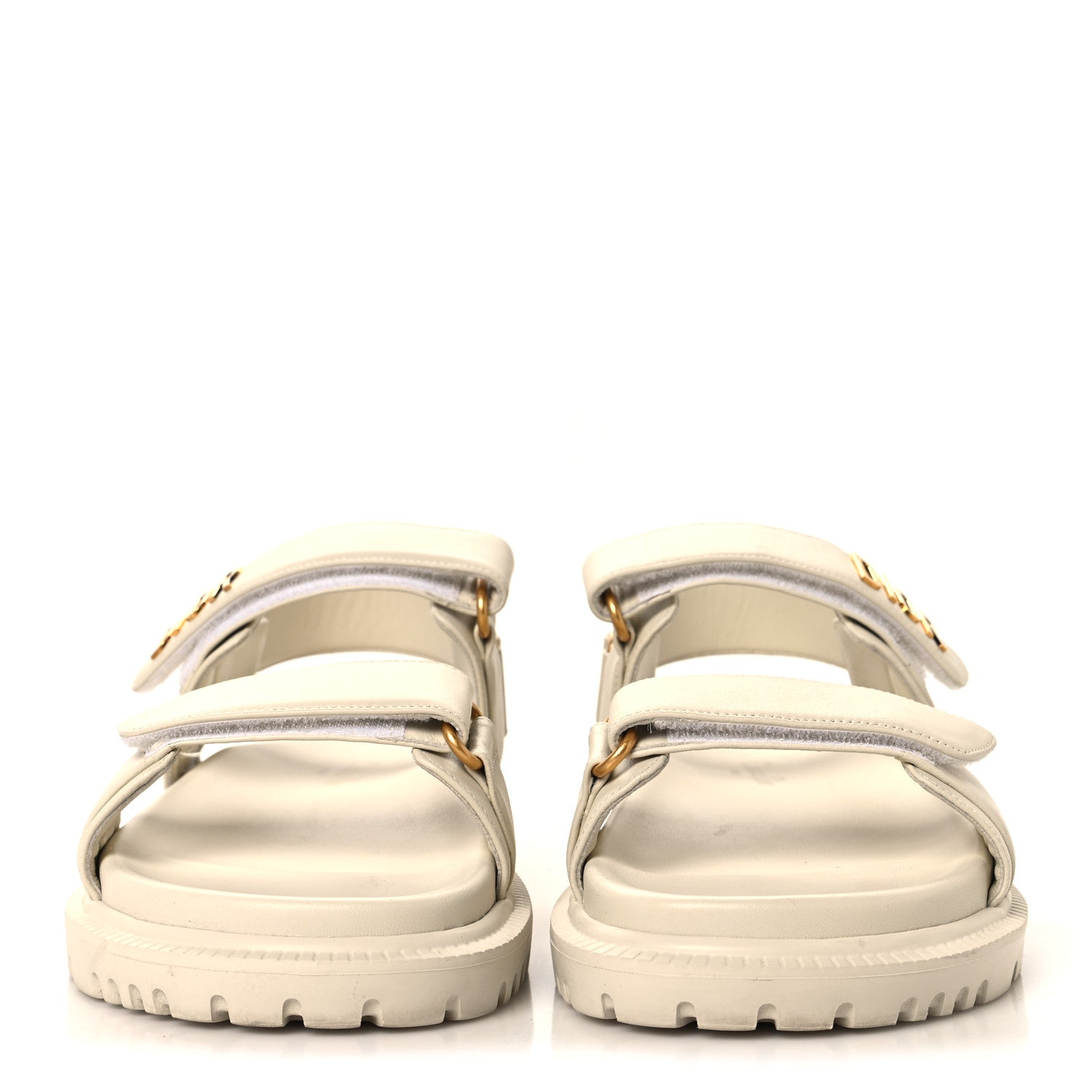 Christian Dior Lambskin Dioract 10mm Sandals 38 Off White 3 of 9