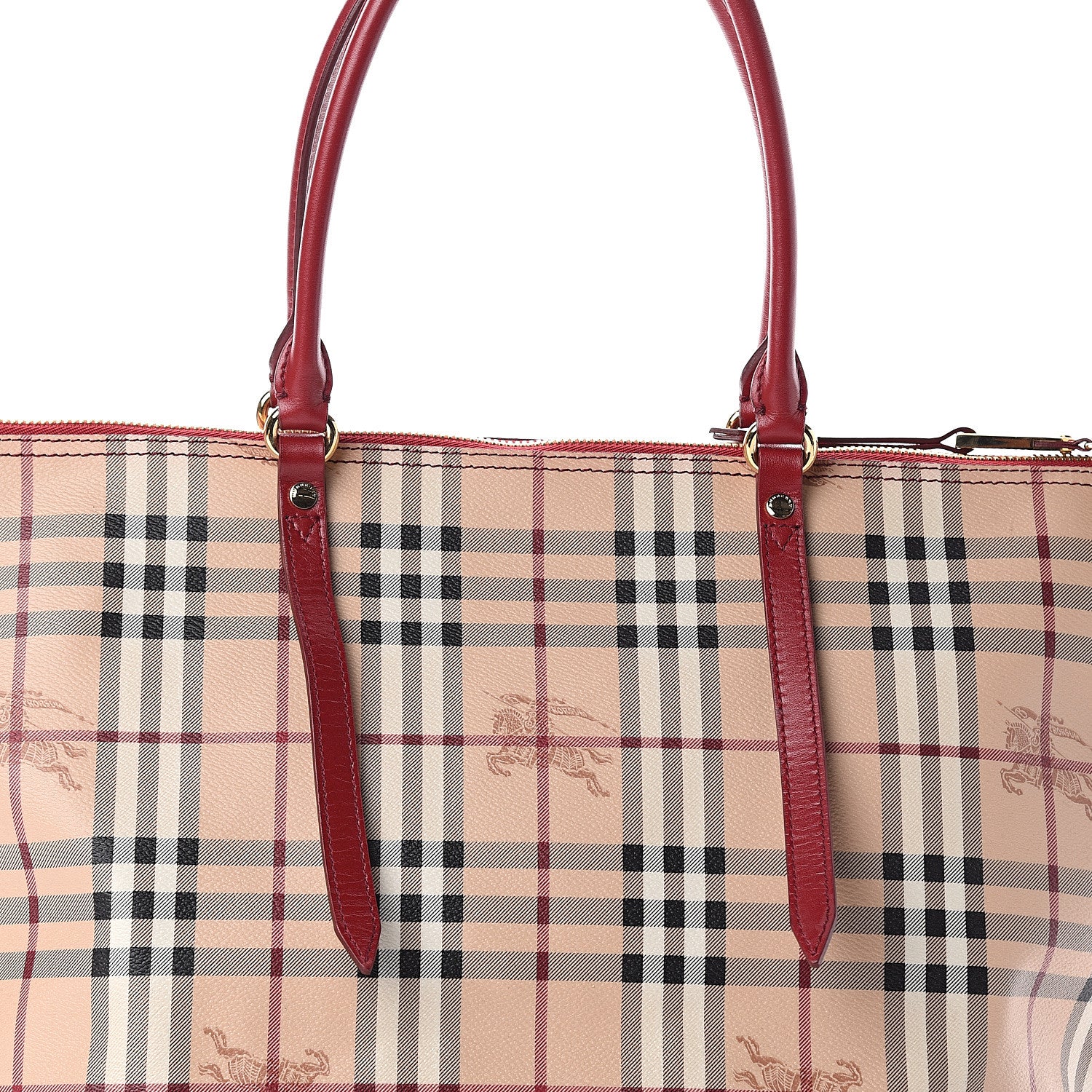 Burberry Haymarket Check Medium Salisbury Tote Military Red 6 of 8