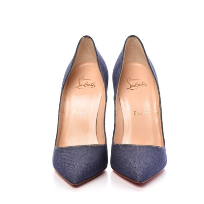 Christian Louboutin Denim Jazz Calf So Kate 120 Pumps 37 Blue White 2 of 9
